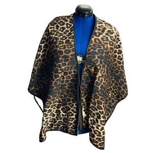ORIGINAL USA B2B WOMEN’s FASHON  Animal Print Poncho Cape  w/Tassels